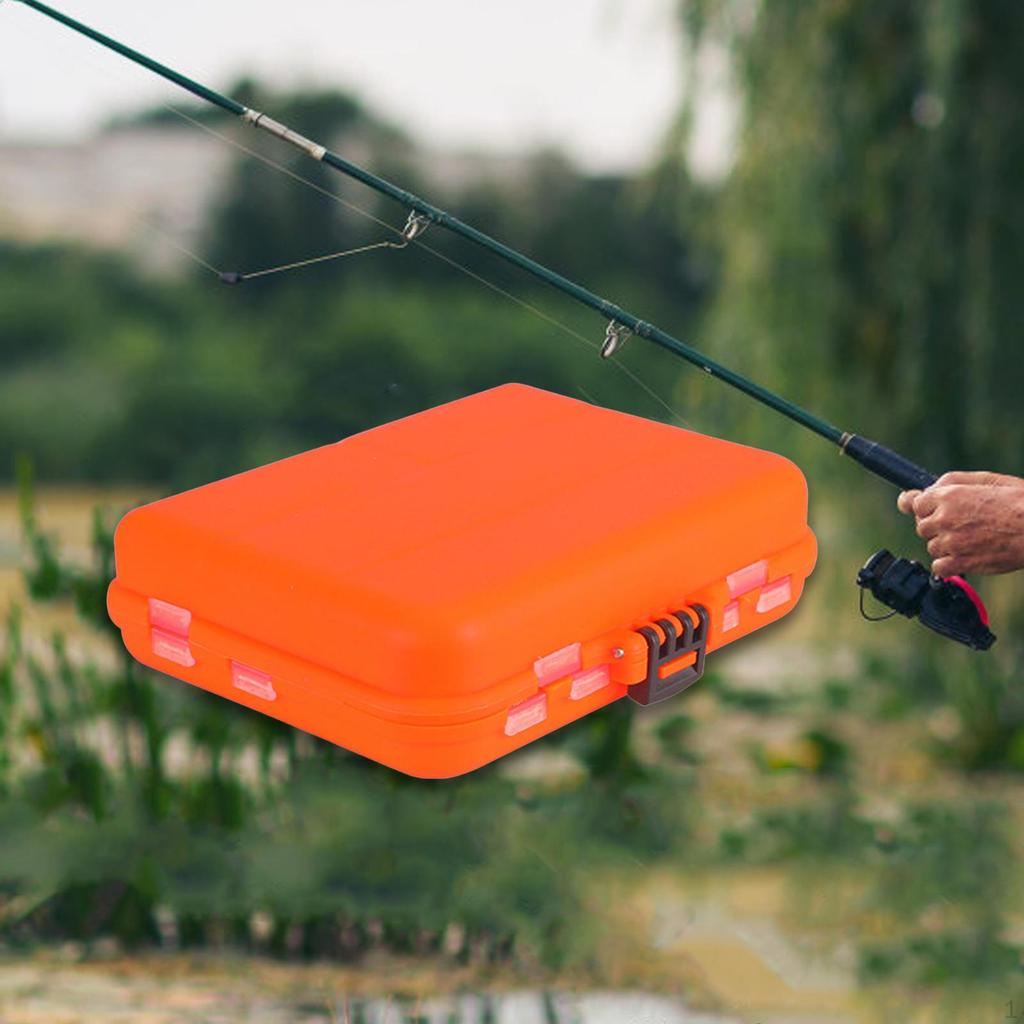 Double Sided Fishing Tackle Box Case Multifunction Removable Dividers Waterproof Hook