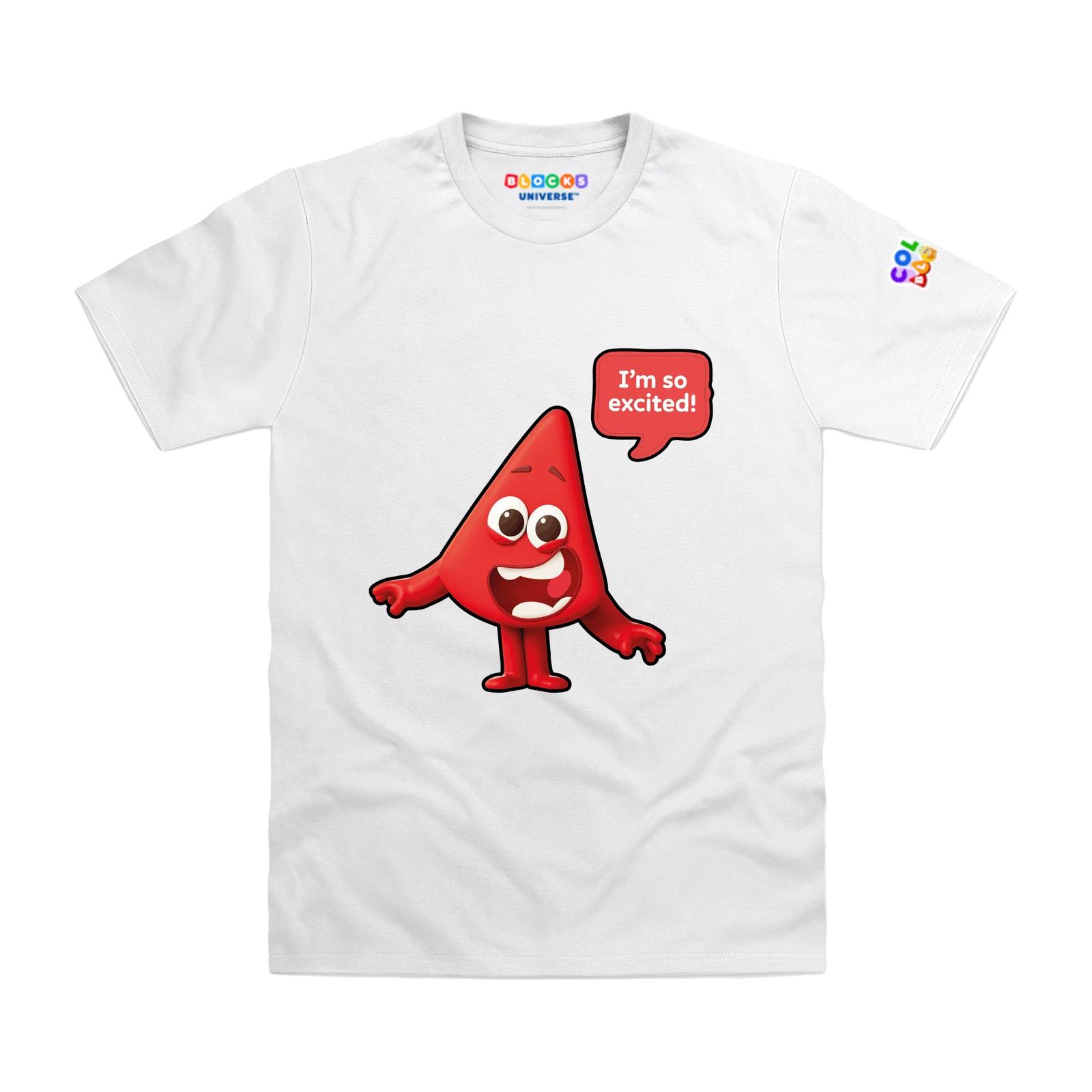 Officially Licensed Colourblocks Red I m So Excited Kids T-Shirt 100