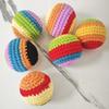 Hand Knitted Colorful Juggling Balls Set Soft Cotton Filled Footbag for Kids Adults Crochet Stress Relief Toy for Outdoor Play