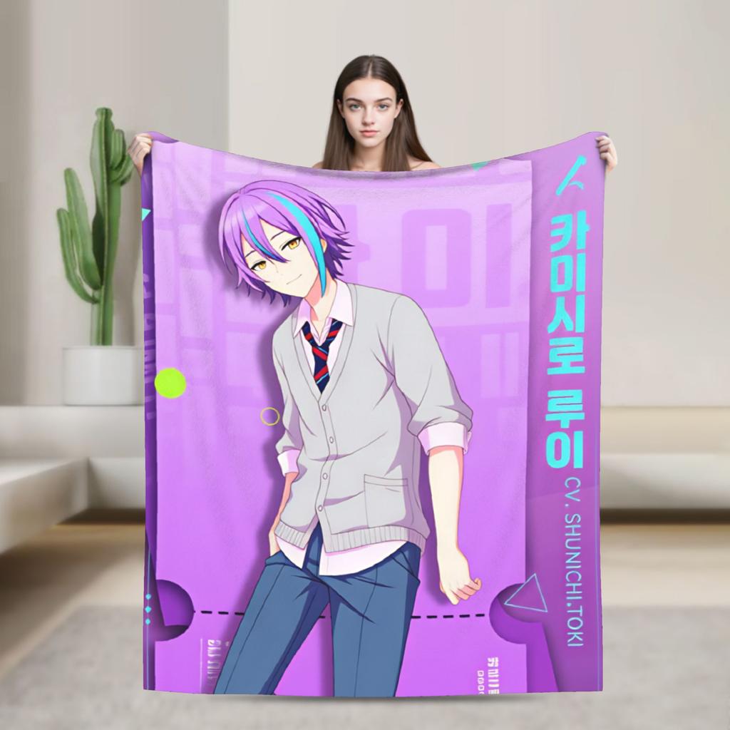 Kamishiro Rui Blanket Warm Graphic Plush Throw Blanket For Outdoor Travel Flannel Bedspread Bed Cover