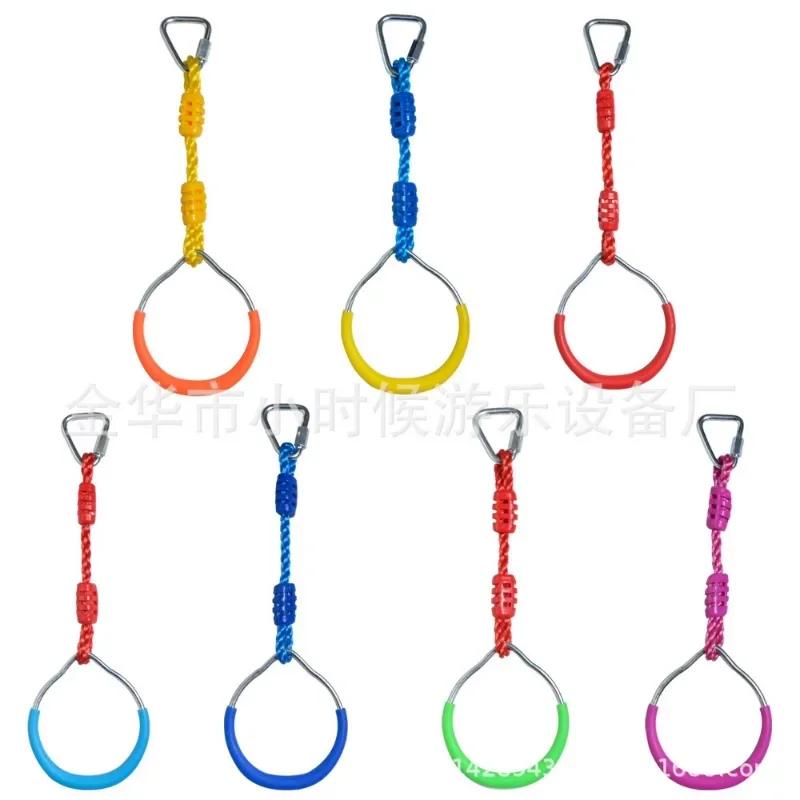 Kids Fitness Rings Climbing Game Toy Outdoor Training Activity Safe Sports Rope Swing Hanging Rings Children Climbing Equipment
