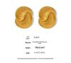 European and American Style Asymmetrical Titanium Steel 18K Gold Plated Water Drop Texture Spiral Earrings for Women