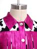 Mädchen Western Cowgirl Kostüm Metallisches Patchwork Ärmelloses Oberteil mit Fransen und Quasten-Shorts Outfit Set