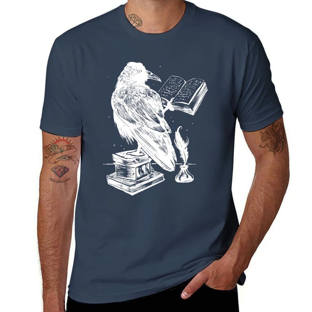 Raven reads a book TShirt Summer Casual Loose TShirt
