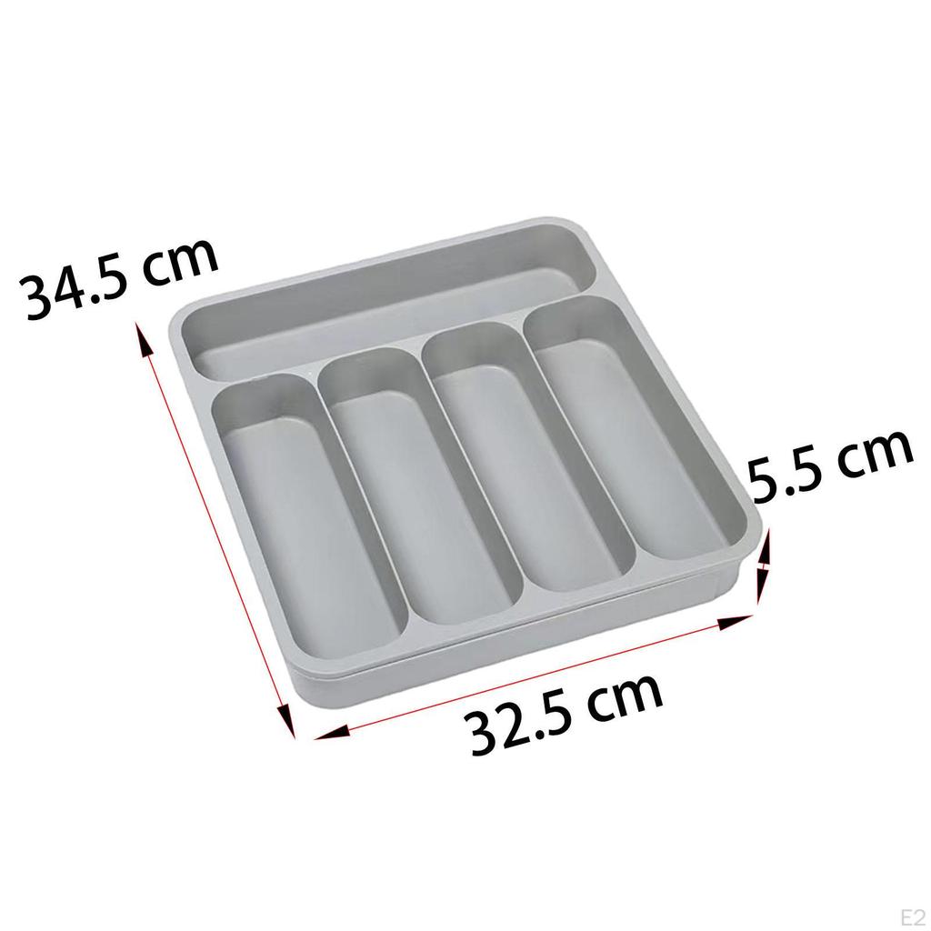 Cutlery And Silverware Tray, 6 Compartments, Drawer Dividers, Expandable Organizer