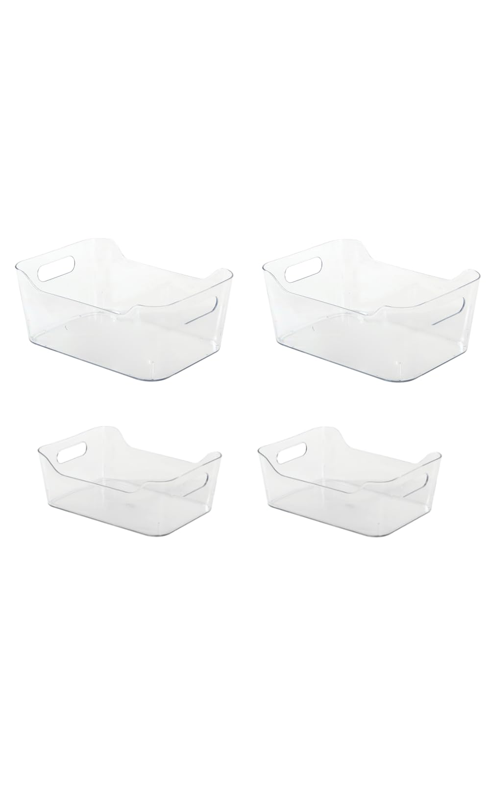 

Органайзеры для хранения в холодильнике LuceLuce, прозрачные корзины, прозрачные коробки, прозрачные контейнеры для хранения в холодильнике [Набор из 2 больших и 2 маленьких]