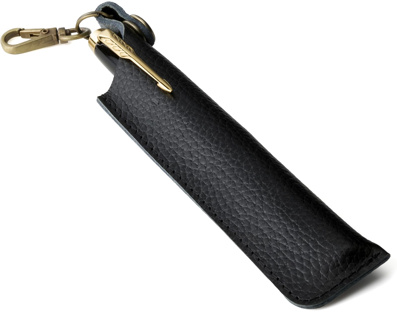 

Кожаный пенал Fioliella из коровьей кожи для хранения одной ручки и перьевой ручки с шейным ремешком для ручки-карандаша [Легкий доступ] Ремешок, Держатель, Чехол, (черный) чёрный