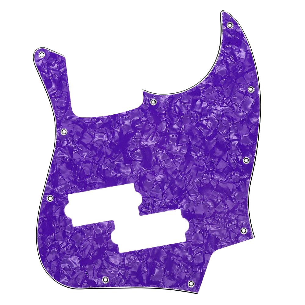 1 Stück Gitarre Jazz Bass Schlagbrett 3-lagig 10-Loch Gitarrenteile Für FD Top Jazz Bass Mit PB Tonabnehmerloch und 10 Stück Silberne Schraube