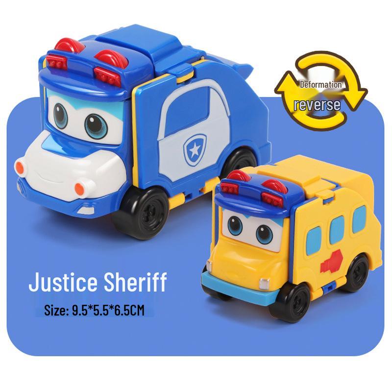 Twisty Bus Toy: Double-Sided Reversible Transforming Robot Car Set for Kids