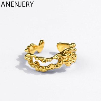 Hollow Irregular Geometric Rings for Women Men Birthday Party Gold Jewelry Gifts