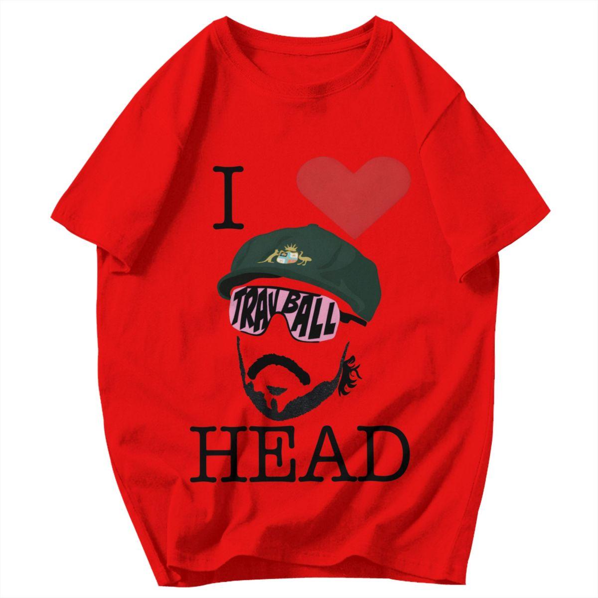 Мужская футболка Я люблю Трэвбол Трэвис Хед Попс Y2K Графическая Качественная Унисекс Одежда Футболки S