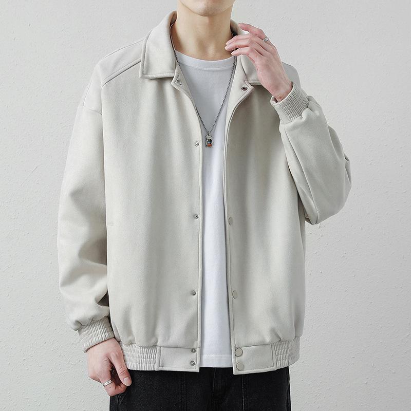 

Мужская замшевая куртка мужская весенне-осенняя новая однотонная мужская американская ретро бейсбольная форма мужская куртка 3XL