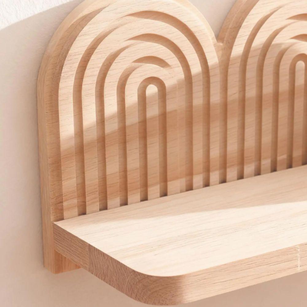 Threaded Construction Boho Wooden Shelves Rainbow Design Rainbow Shelves  Home Decor