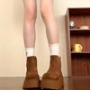 Fashion Winter Warm Cotton Women Ankle Boots Chunky Platform Heels Punk Height Increase Plush Short Booties Shoes Zapatos Mujer
