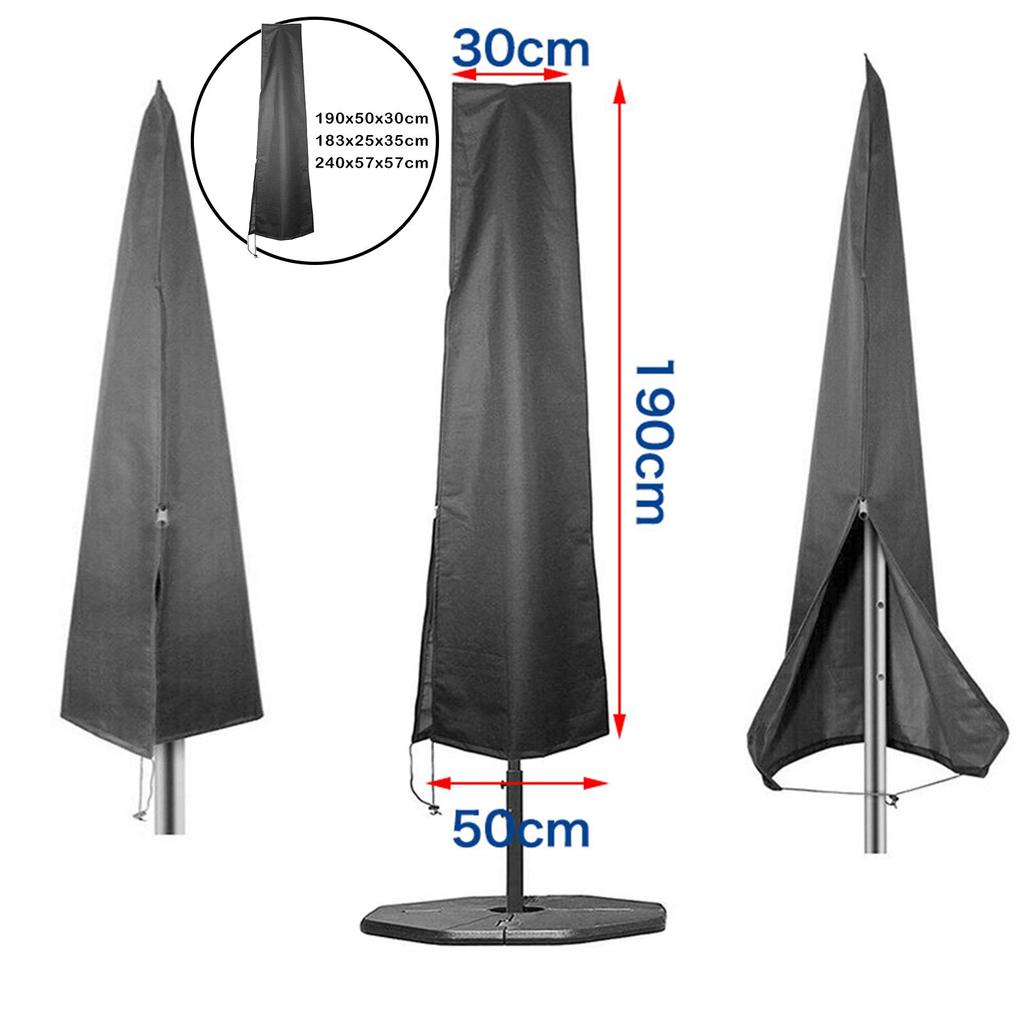 Terrasse Outdoor Sonnenschirmhülle mit Reißverschluss Offset Sonnenschirmhülle Regen Wind Staub