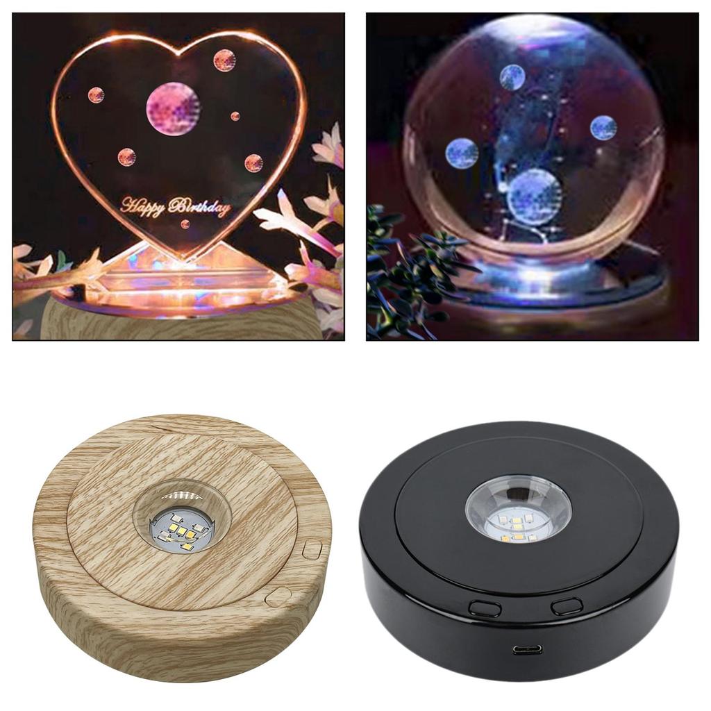 Rotating Display Stand with Colorful LED Lights Exhibitions Photography Products LED Rotating Display Stand Electric Turntable