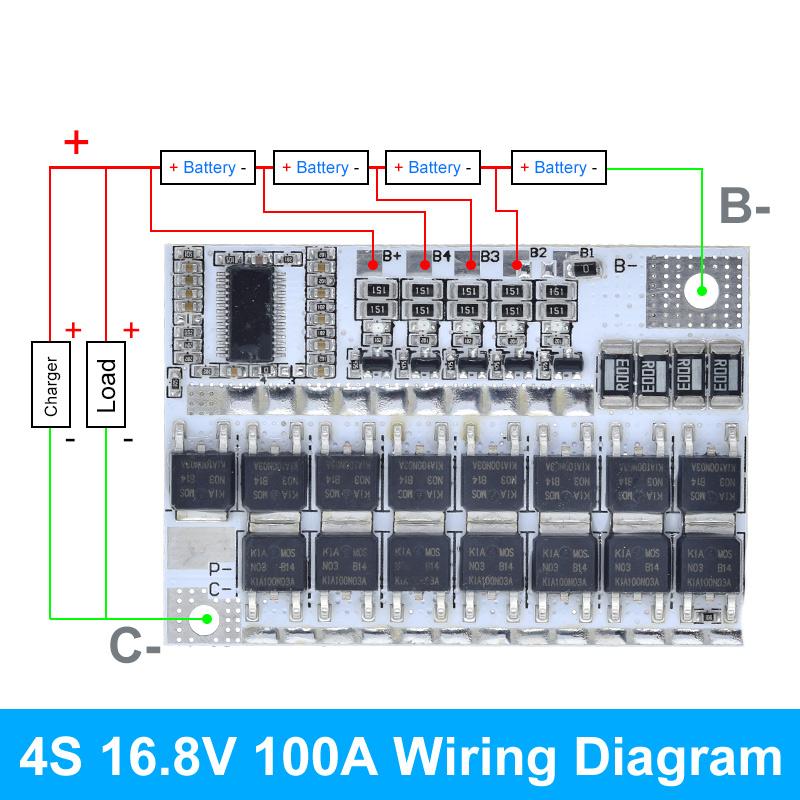 3s/4s/5s BMS 12V 16.8V 21V 100A Li-Ionen LMO Ternäres Lithium-Akku-Schutzschaltungsplatine Li-Polymer Ausgleichsladungsmodul