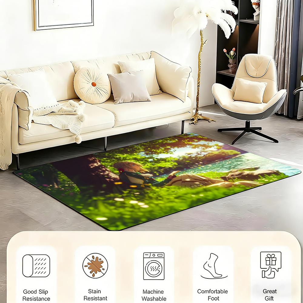 Anime V-Violet E-Evergarden Floor Mat Bedroom Living Room Flannel Door Mat Non-Slip Home Decor