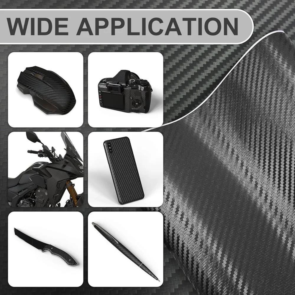 3D Carbon Nano Fiber Tape Car Bumper Door Guard Protection Film Door Sill Protector Sticker Black Waterproof Anti Scratch