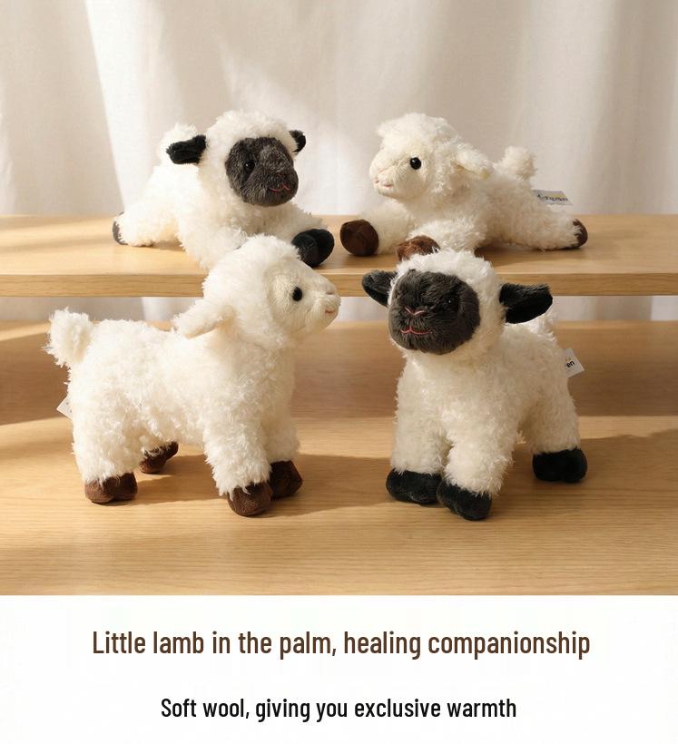 Adorable White Sheep Plush Toy - Standing & Lying Poses - Perfect for Children's Gifts & Desktop Decor
