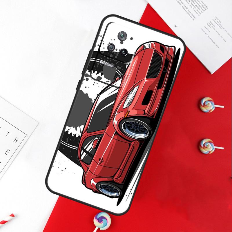 JDM Car RX7 MX5 Cover For Xiaomi 13T 11T 12T 14T Pro 13 14 15 Ultra POCO X7 Pro X3 X5 X6 F5 F6 M6 Pro Case