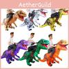 Fato Inflável de Dinossauro T-rex para Adulto em Cores Verde Vermelho e Azul Vibrantes