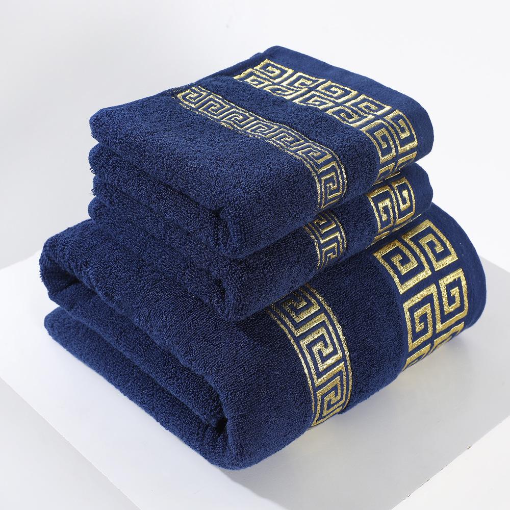 Factory Bath Hand Luxury Thickening Soft 100% cotton thickened face bath gift absorbent hotel towel 34*74cm темно-синий