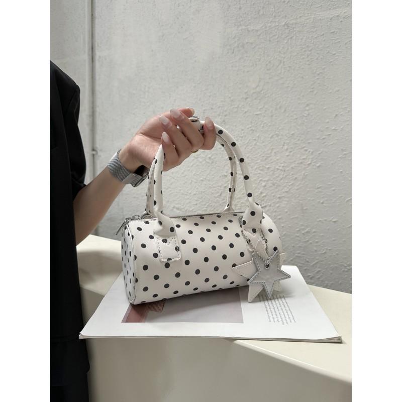 Korean Style Polka Dot Mini Tote Bag Women Small Round Cylinder Shoulder Crossbody