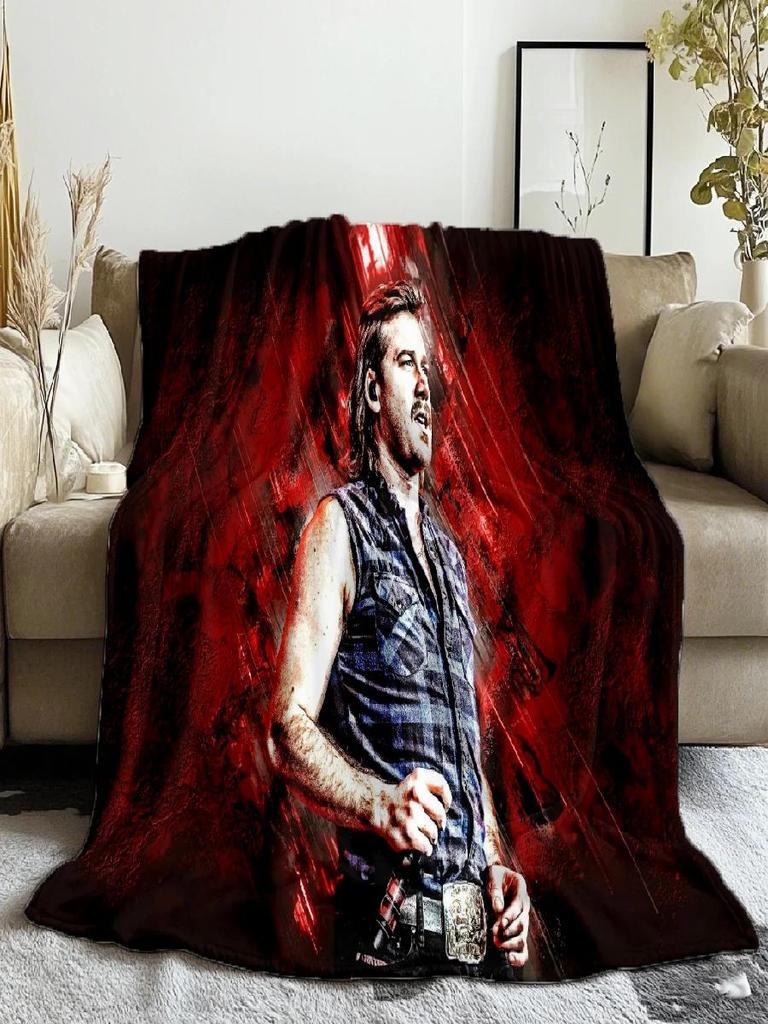 Couverture jetée imprimée Morgan Wallen Just In Case pour Camping Lit Canapé Bureau Climatisation Douce Loisir Textile de Maison