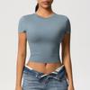 Double-Sided Nylon Tight Quick-Drying Exercise Short Sleeves T-shirt Pilates Tops Running Workout Clothes Yoga Clothes Short Sleeve Women