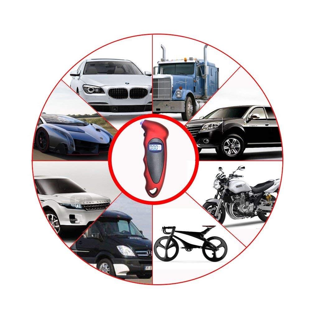 Manometro digitale per pneumatici per auto con monitoraggio digitale della pressione dei pneumatici ad alta precisione retroilluminato
