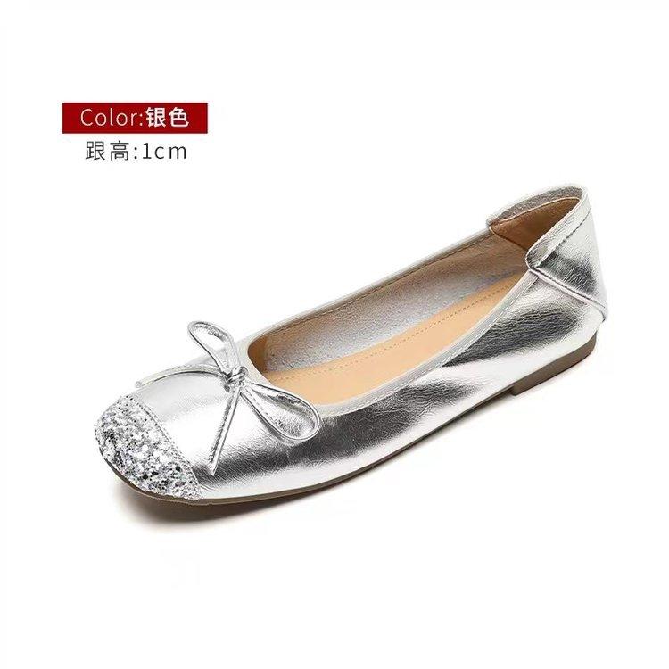 French flat-soled ballet single shoes female summer 2025 fairy style new soft-soled one-pedal egg roll shoes large-size women's shoes
