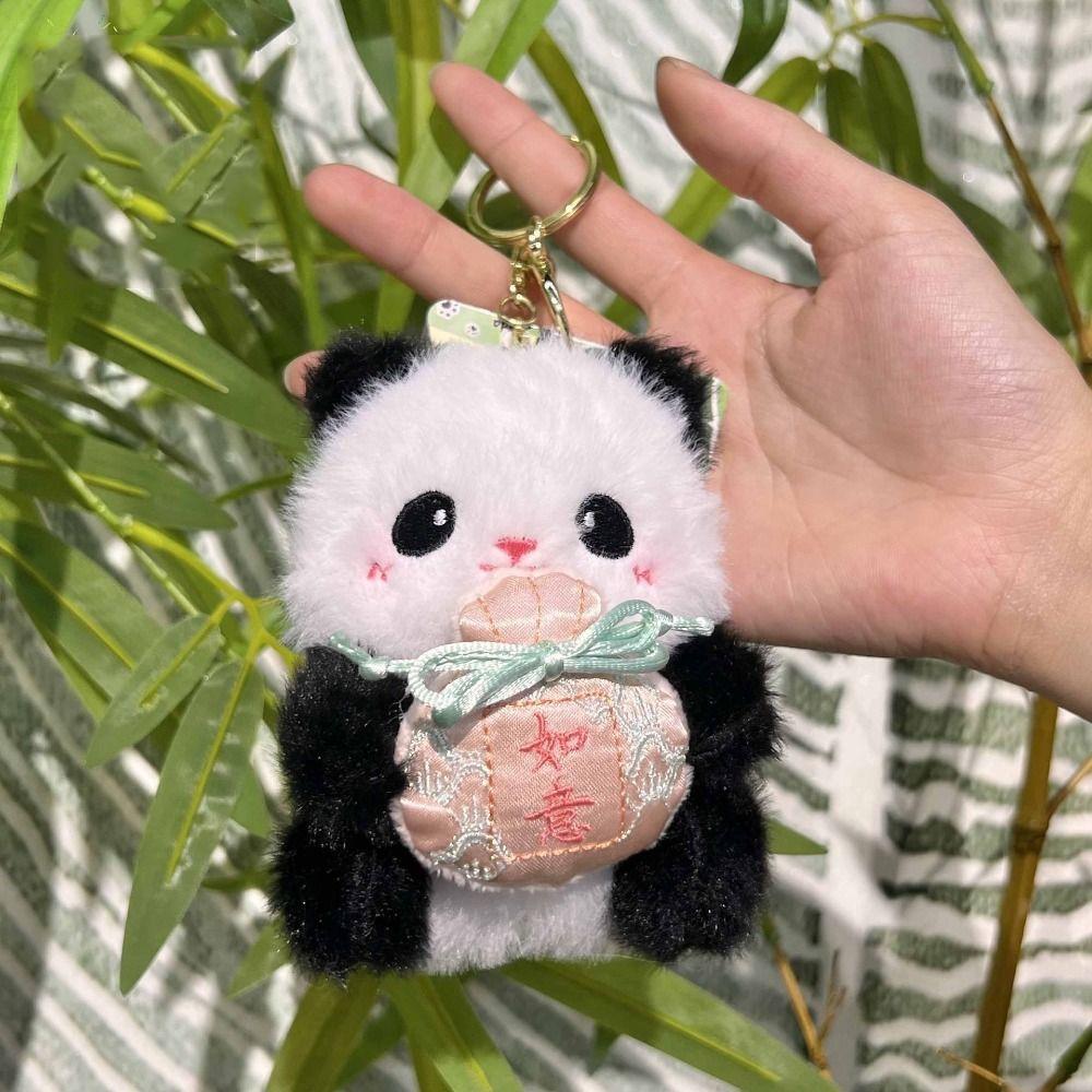 PP Cotton Plush Panda Doll Keychain Jewelry Stuffed Animal Pendant  Car Key Accessories