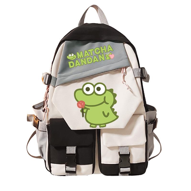 Personalized niche little crocodile expression bag schoolbag 2024 cross-border campus popular student schoolbag casual and simple