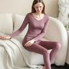 Women Thermal Underwear Winter Long Sleeve Clothes Seamless Intimate Set Female Thick 2 Pcs Sleepwear