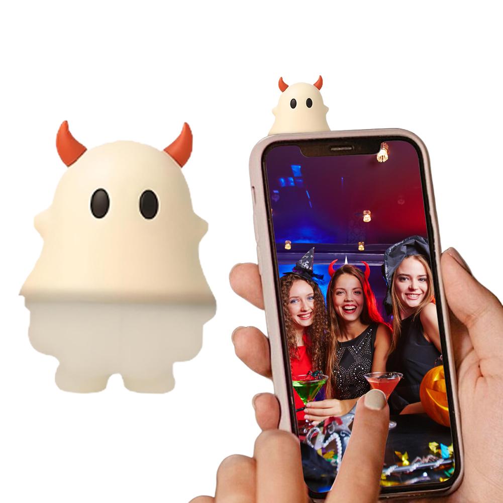 Ghostees Mystery Phone Buddy Halloween Ghost Phone Accessory Mini Halloween Ornament Gifts Car Mirror & Dashboard Decorations