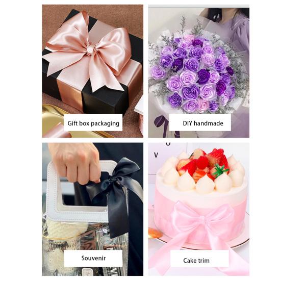 40mm Width Satin Ribbon 25 Yards Double Sided Ribbon Solid Color Smooth Ribbon for Gift Wrapping Bouquets Party Decorations