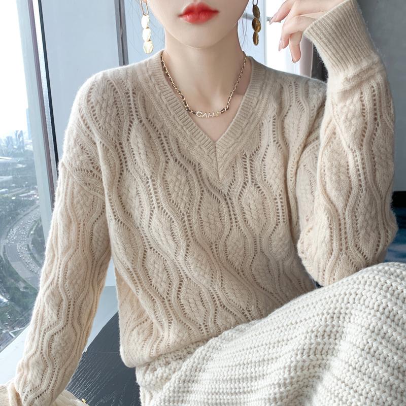 Dame kashmir genser Qinghe kasjmir 30% kashmir 70% ull høst og vinter kasjmir tykk genser myk og varm