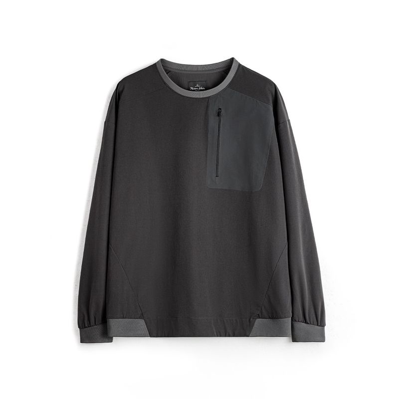 

Madden Parka American Retro Outdoor Mechanical Style Sports Long Sleeves round Neck Woven Drop-Shoulder Sleeve Loose Sweater Men s Autumn Dark Gray S