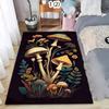 Colorful Mushroom Floral Combination Pattern Area Rug - Fresh Vitality Style Non-Slip Floor Carpet for Living Rooms Home Decor