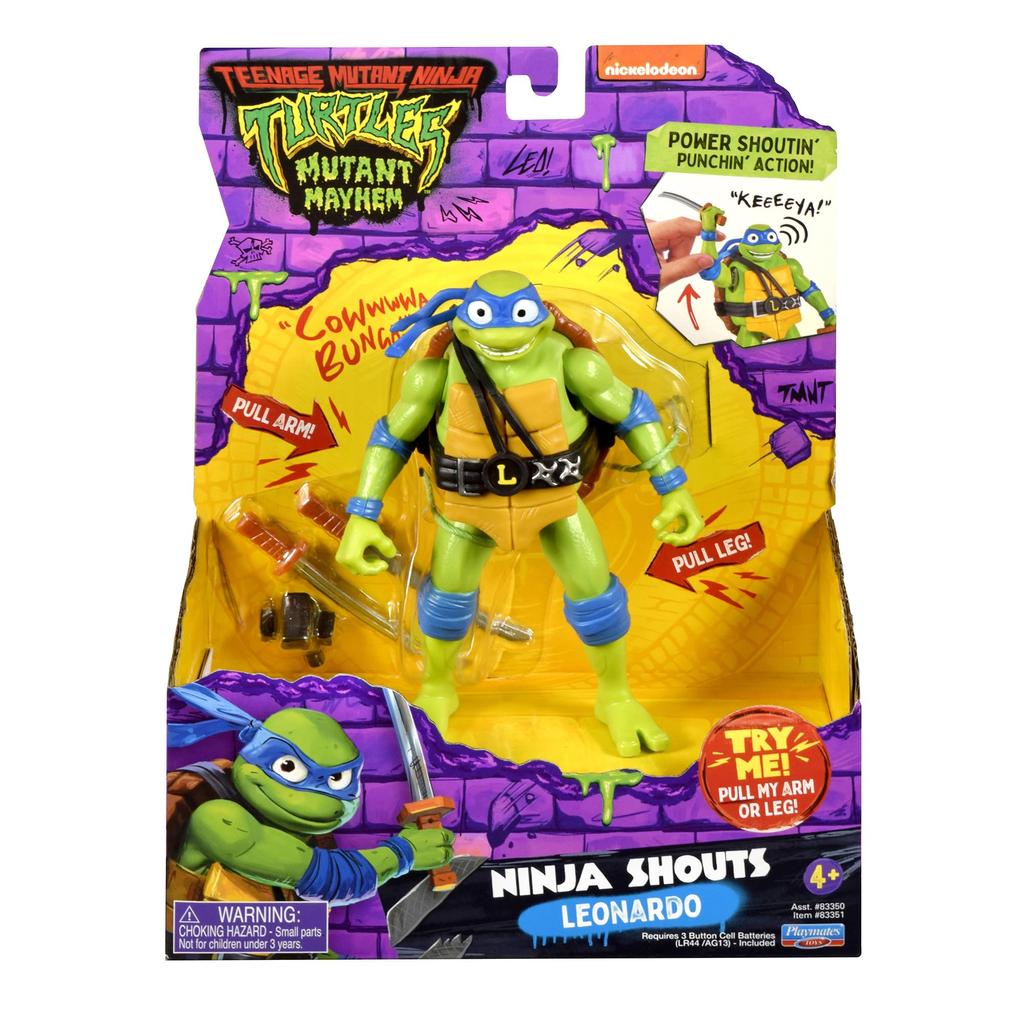 Teenage Mutant Ninja Turtles Playmates Toys Teenage Mutant Ninja Turtles Mutant Mayhem Leonardo Deluxe Ninja Shout Figure 5.5"