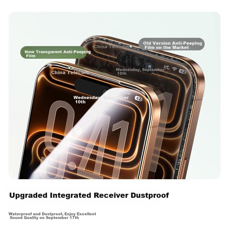 Screen Protector for Apple IPhone 17 Pro, Anti-Peeping Tempered Glass Film, 28° Anti-Spy Full Coverage Anti-Drop Anti-Fingerprint Protective Film