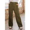 Pantalon casual large pour femme, taille haute, coupe ample, style vintage en velours côtelé