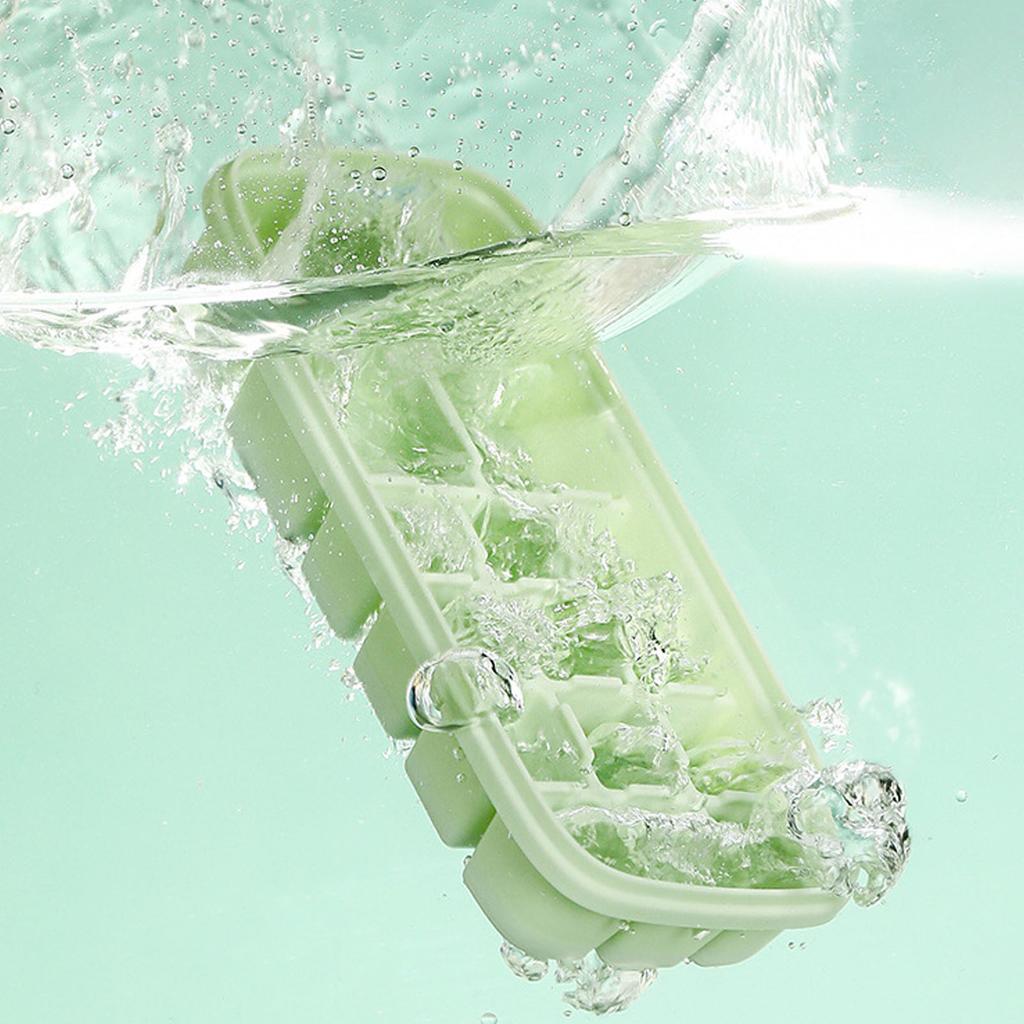 Tray Home Soft Reusable Silicone Mold Large Capacity Ice Maker With Lid Ice Shovel