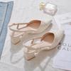 Women's Pumps Fashion Pointed Toe Buckle Strap Slingbacks Chunky Heel Sandals Spring Summer New Simple Versatile High Heels