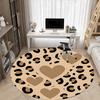 1pc Leopard Print Hearts Office Round Area Rug, Indoor Mat Suitable ForOffice, Under Office Chairs Bedroom Living Room Home Decor, Room Deco T220