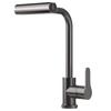Rubinetto da cucina a cascata in 4 modalità Spruzzatore a getto Rubinetto per lavabo con foro singolo caldo freddo in acciaio inossidabile con montaggio su ponte