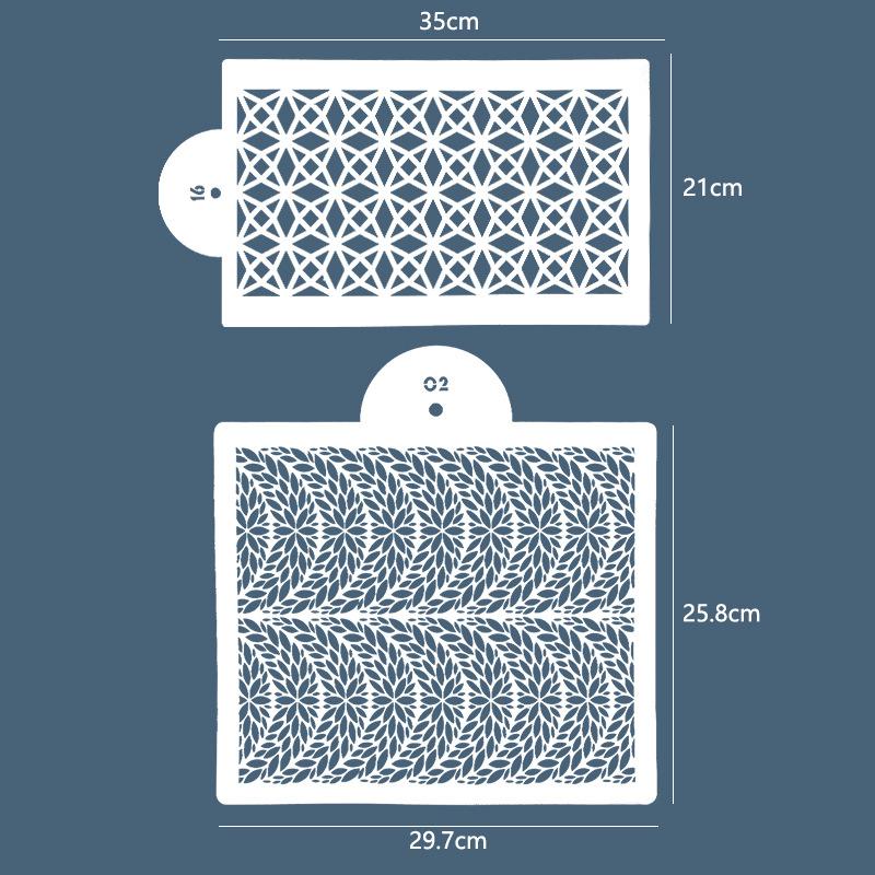 Kakedekor, Sprøytemønstermold, Sukkerpulversikt, Mønsterspraymal, DIY Graffiti, Trykkmal, Hul Bakingsverktøy