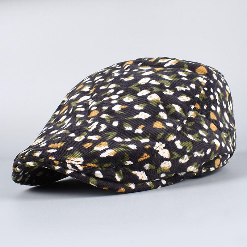 Retro Beret Women Spring Vintage Floral Print French Cap Peaky Blinders Hats Peaked Cap Women American Flat Hats Newsboy Cap