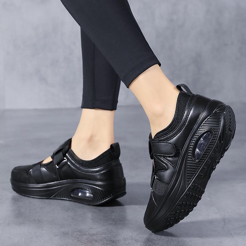 Summer Women's Breathable Air Cushion Shoes Thick-soled Women's Casual Velcro Shoes Walking Shoes Sports Shoes